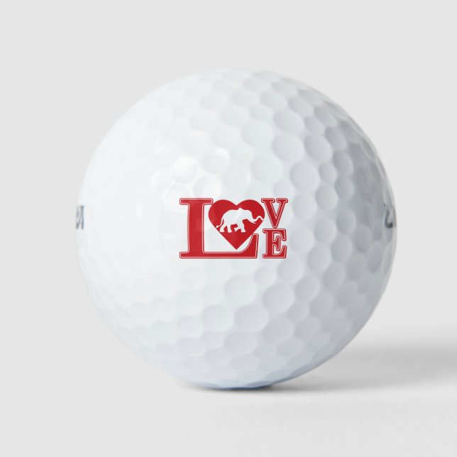 Balles De Golf L'amour-éléphants (Devant)