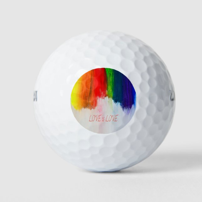 Balles De Golf L'amour est l'amour Rainbow Pride LBGQT (Devant)