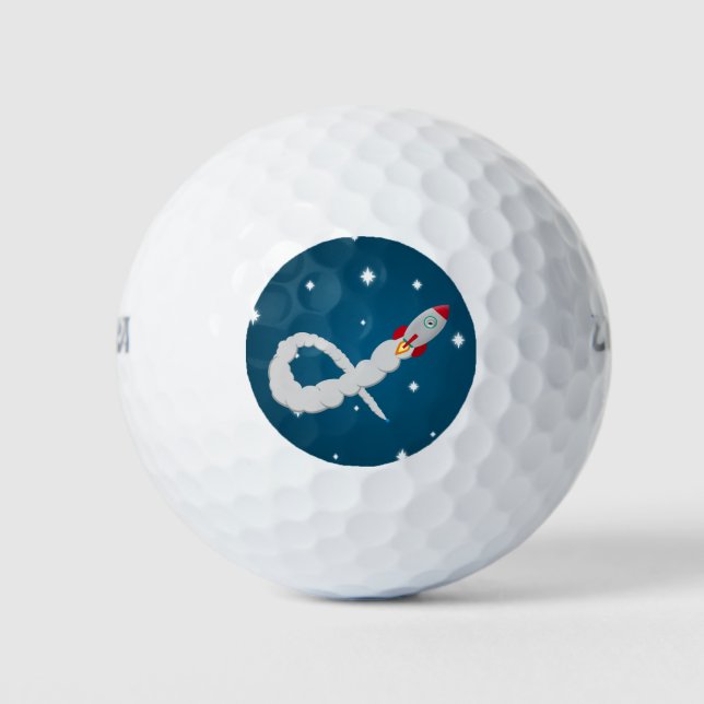Balles De Golf Lancement d'une fusée spatiale dans l'espace (Devant)