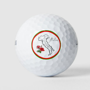 Balles De Golf *~* Langue Italienne Italia Italie Carte Rose