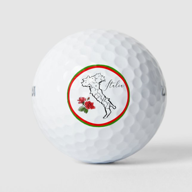 Balles De Golf *~* Langue Italienne Italia Italie Carte Rose (Devant)