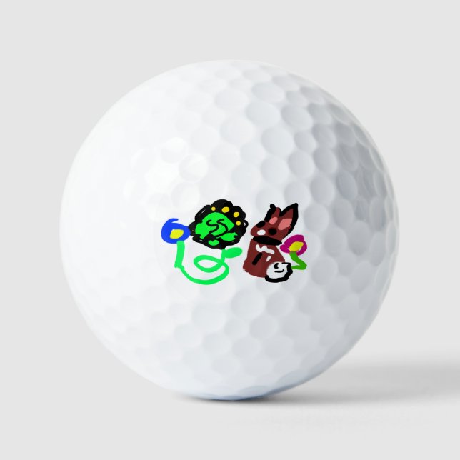 Balles De Golf Lapin de printemps amour  (Recto)