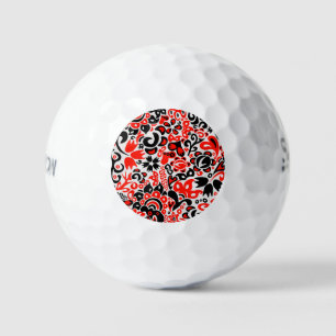 Balles De Golf L'art populaire ukrainien motif floral abstact