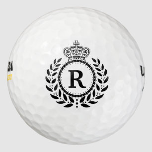 Balles De Golf Laurel Wreath Monogramme royal de la Couronne en n