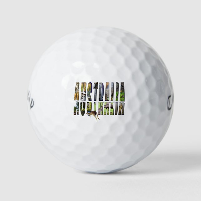 Balles De Golf Le Logo De Photos Australie Faite Avec La Faune, (Devant)