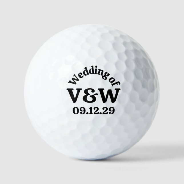 Balles De Golf LE MARIAGE DE Vos Initiales de Monogramme Et Date (Recto)