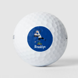 Balles De Golf Le mignon secrétaire oiseau écrire des notes dessi
