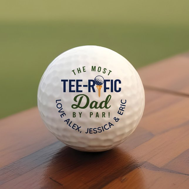 Balles De Golf Le Père Le Plus Riche En Tee Par Par Fun Personnal (The Most Tee-Rific Dad By Par Fun Personalized Golf Balls)