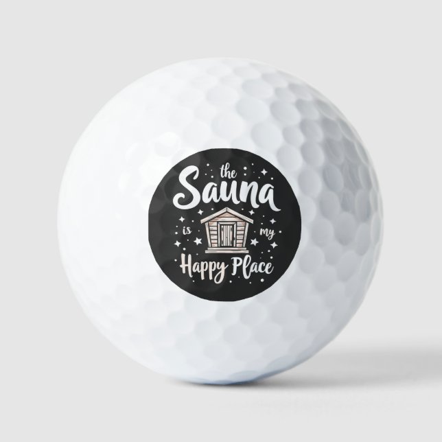 Balles De Golf Le sauna est mon endroit heureux (Recto)