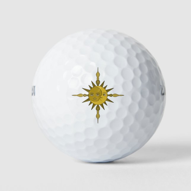 Balles De Golf Le soleil et la lune (Devant)
