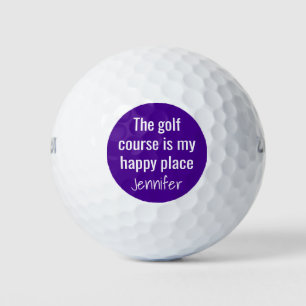 Balles De Golf Le terrain de golf est mon endroit heureux Monogra