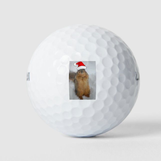 Balles De Golf L'écureuil de Noël avec Père Noël (Devant)