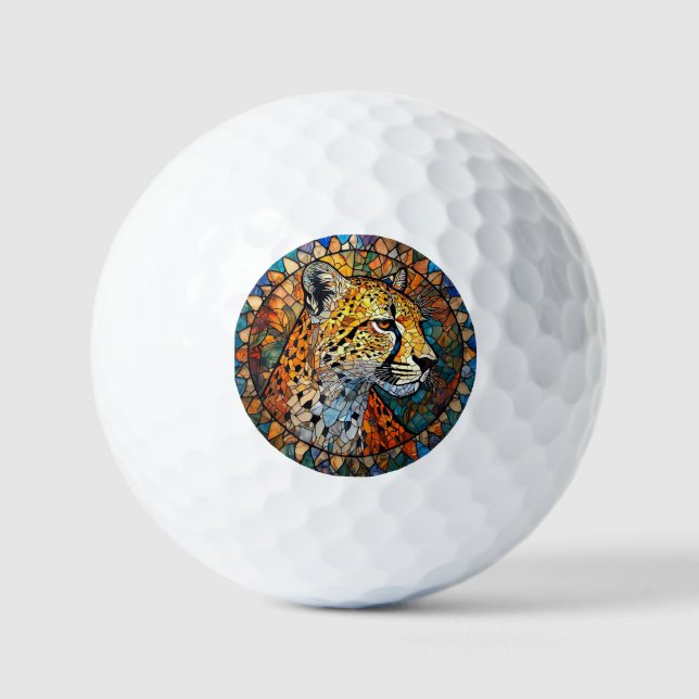 Balles De Golf Léopard aux couleurs vives (Recto)