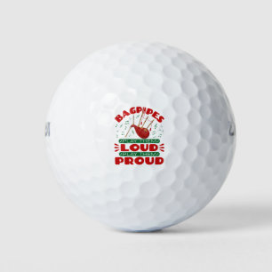 Balles De Golf Les Bagnons Jouent Lui Loud Fier Bagpiper écossais