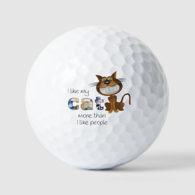 Balles De Golf "Les chats, meilleure compagnie que les hommes" Af (Recto)