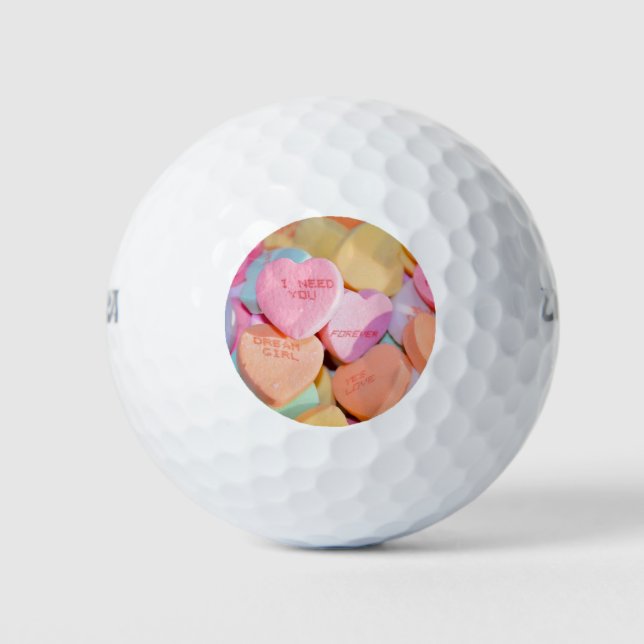 BALLES DE GOLF LES COEURS DE LA BOUGIE DE VALENTINE (Devant)