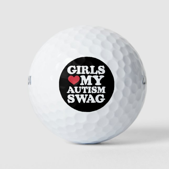 Balles De Golf Les filles aiment mon autisme Swag Funny Sensibili (Devant)