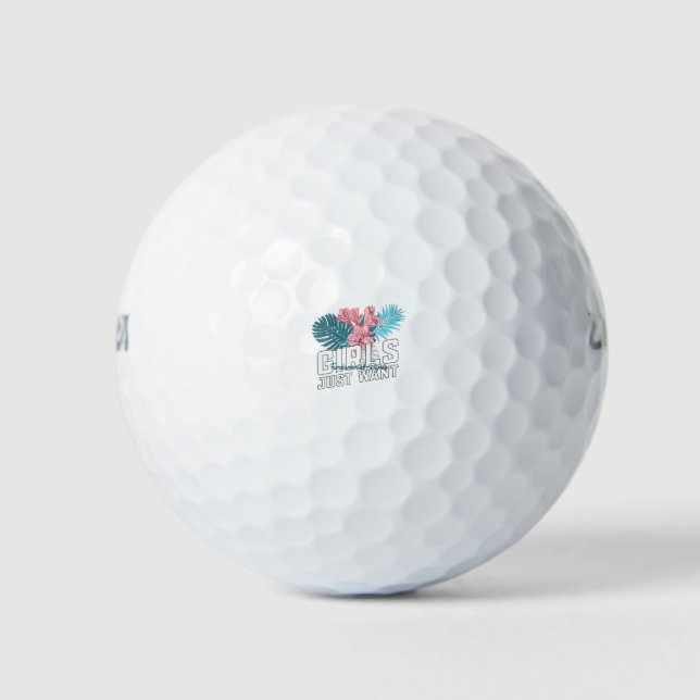 Balles De Golf Les filles veulent juste des droits fondamentaux (Devant)