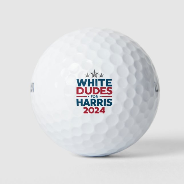 Balles De Golf Les Mecs Blancs De L'Élection Harris-2024 (Devant)