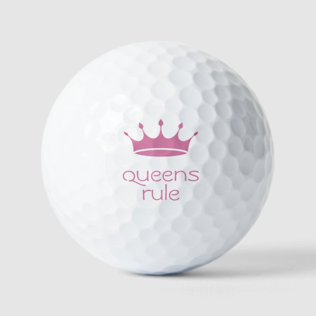 Balles De Golf Les Reines règnent en Couronne Rose  (Recto)