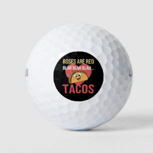 Balles De Golf Les roses sont rouges, blabla tacos Saint-Valentin