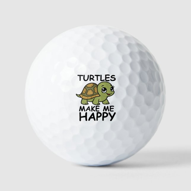Balles De Golf Les tortues me rendent heureux (Recto)