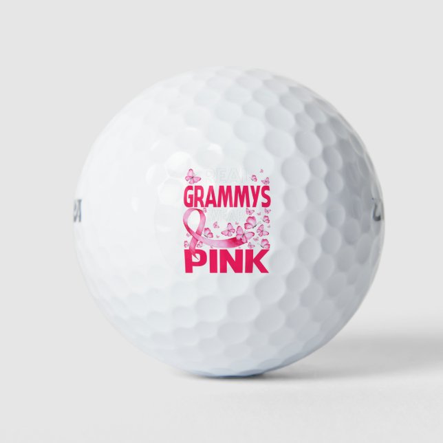Balles De Golf Les vrais Grammys portent le cancer du sein rose S (Devant)