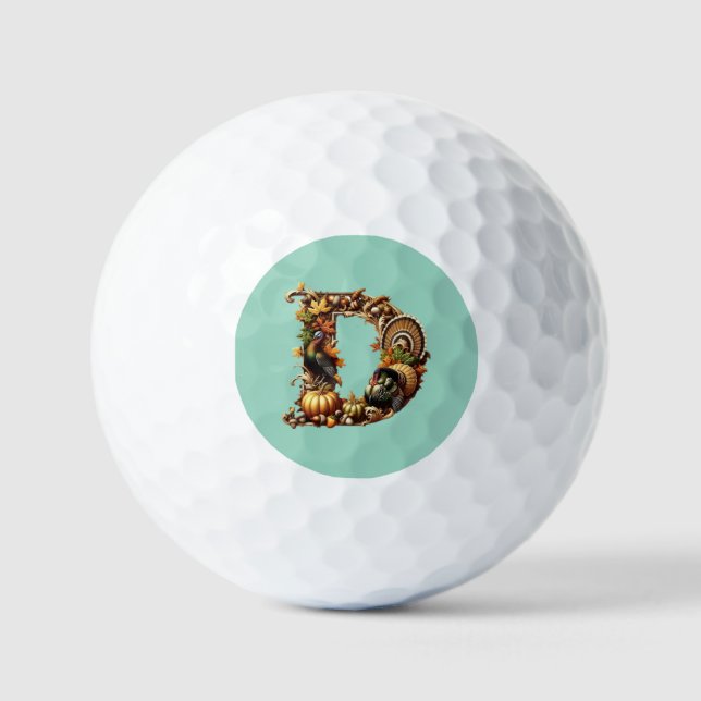 Balles De Golf Letter D Thanksgiving style gift  (Recto)