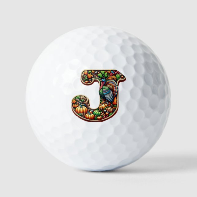 Balles De Golf Letter J Thanksgiving style gift  (Recto)