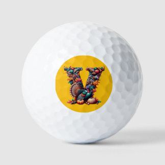 Balles De Golf Letter V Thanksgiving turkey style gift 