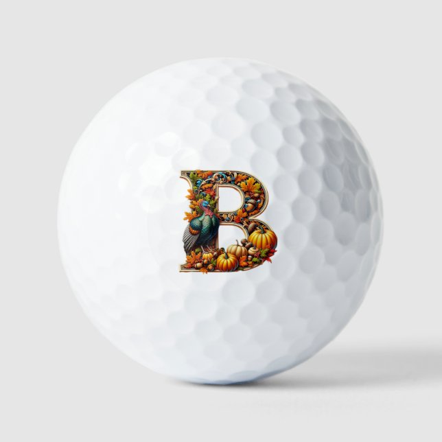 Balles De Golf Lettre B dans le style de Thanksgiving (Recto)