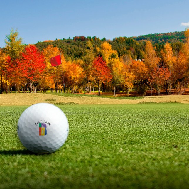 Balles De Golf LETTRE B MOYENNE ROUGE ROUGE ROYAUME ROUGE vert (Créateur téléchargé)