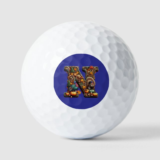 Balles De Golf Lettre cadeau N style Thanksgiving  (Recto)