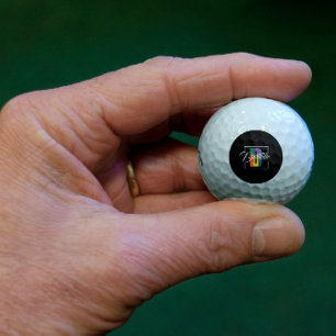 Balles De Golf Lettre de couleur initiale monogrammée stylisée D