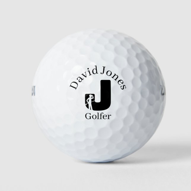 Balles De Golf LETTRE Golfer J (Devant)