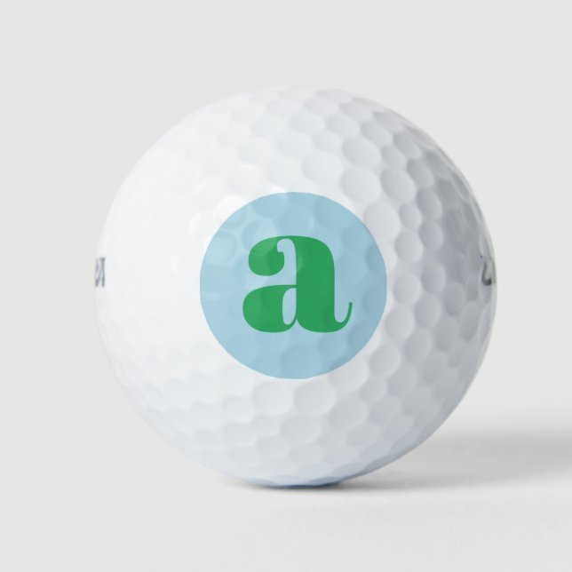 Balles De Golf Lettre initiale de monogramme moderne pastel bleu  (Devant)