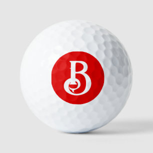 Balles De Golf LETTRE INITIALE MONOMOBILE ROUGE BLANC Classique