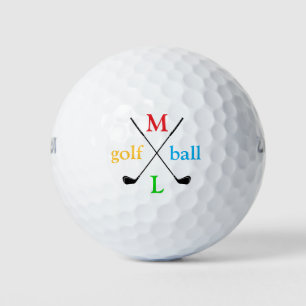 Balles De Golf Lettres Initiales Colorées Monogramme