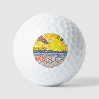 Balles De Golf Lever de soleil sur la montagne patchwork