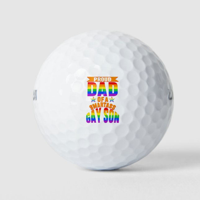 Balles De Golf Lgbt Fier Papa D'Un Fils Gay Smartass (Devant)