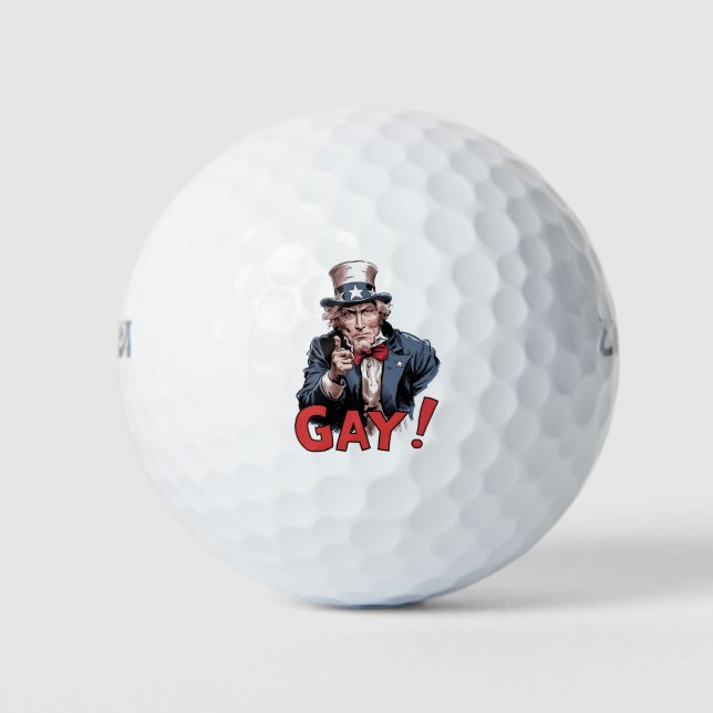 Balles De Golf LGBT Gay Ally Pride Mois drôle (Devant)
