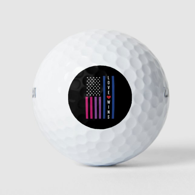 Balles De Golf LGBTQ Bisexual Pride L'amour gagne le drapeau amér (Devant)