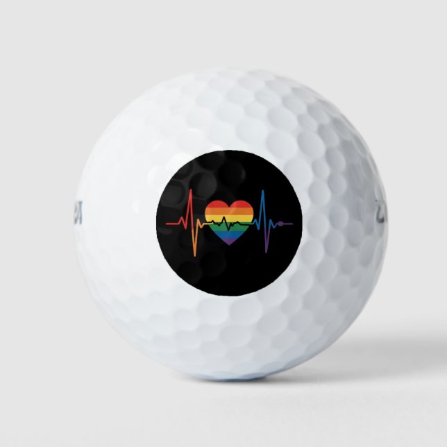 Balles De Golf LGBTQ Heartbeats Heartbeats Pride Gay Lesbian Tran (Devant)