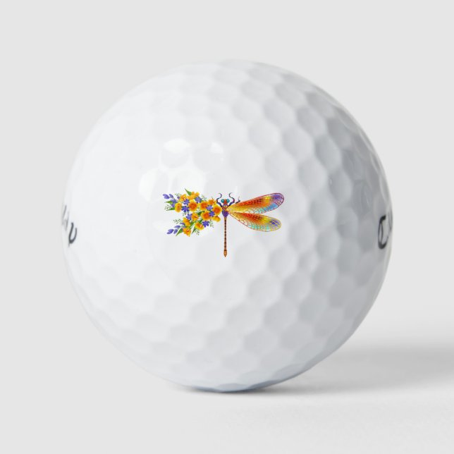 Balles De Golf libellule de fleurs jaunes (Devant)