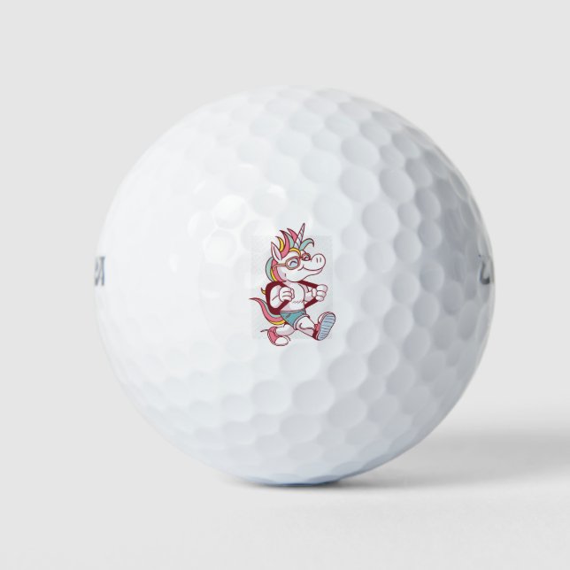 Balles De Golf Licorne Va À L'école (Devant)