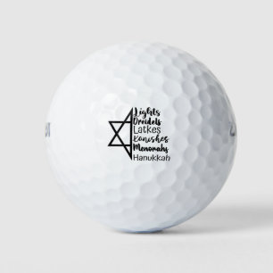 Balles De Golf Light Dreidel Latke Kanish Menorah Hanoukka