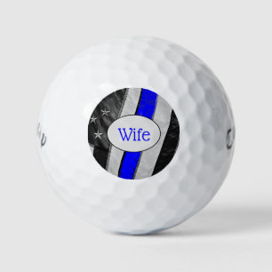Balles De Golf Ligne Bleue Clair Américaine Flag Cops Femme