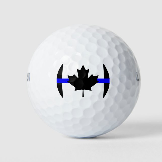 Balles De Golf Ligne bleue mince - version Canada (Devant)