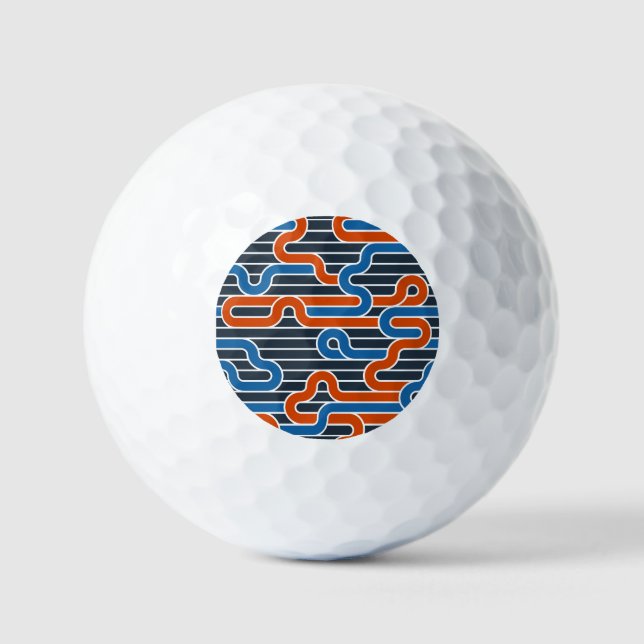 Balles De Golf Lignes géométriques torsadées Vintages (Recto)
