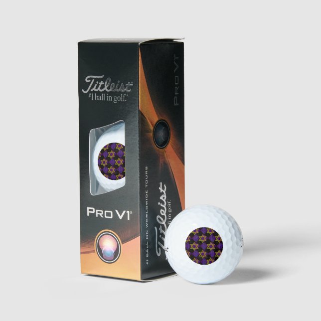 Balles De Golf L'image à thème Hanukkah de SlipperyJoe's jaune do (Conditionnement)